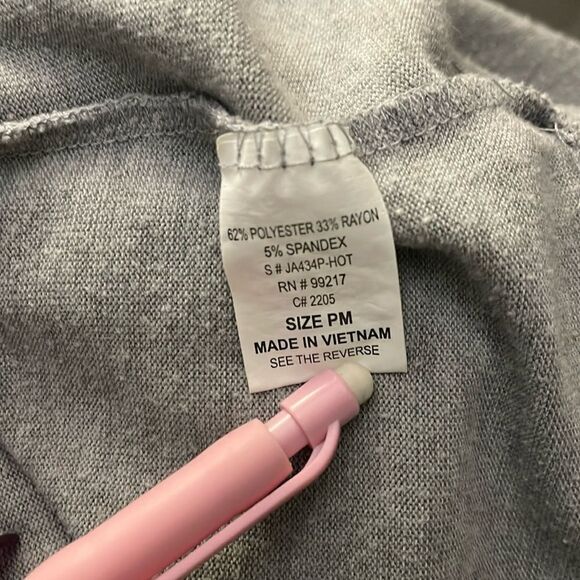 NOUVIDR Gray CARDIGAN Tie front knot Design Size PM Like new - Picture 5 of 6